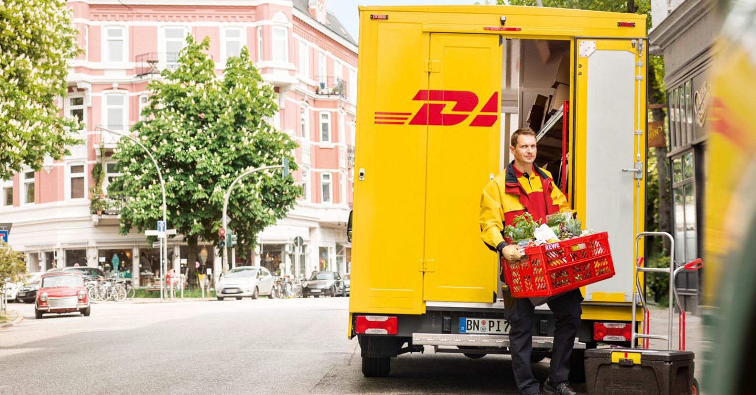 Deutsche Post und DHL liefern Lebensmittel von Rewe