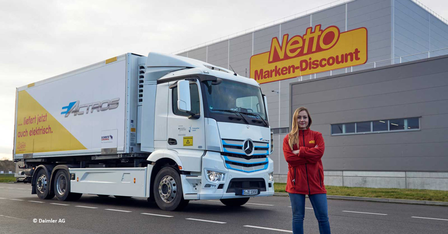 Netto startet Pilotprojekt mit E-Lkw in Hamburg