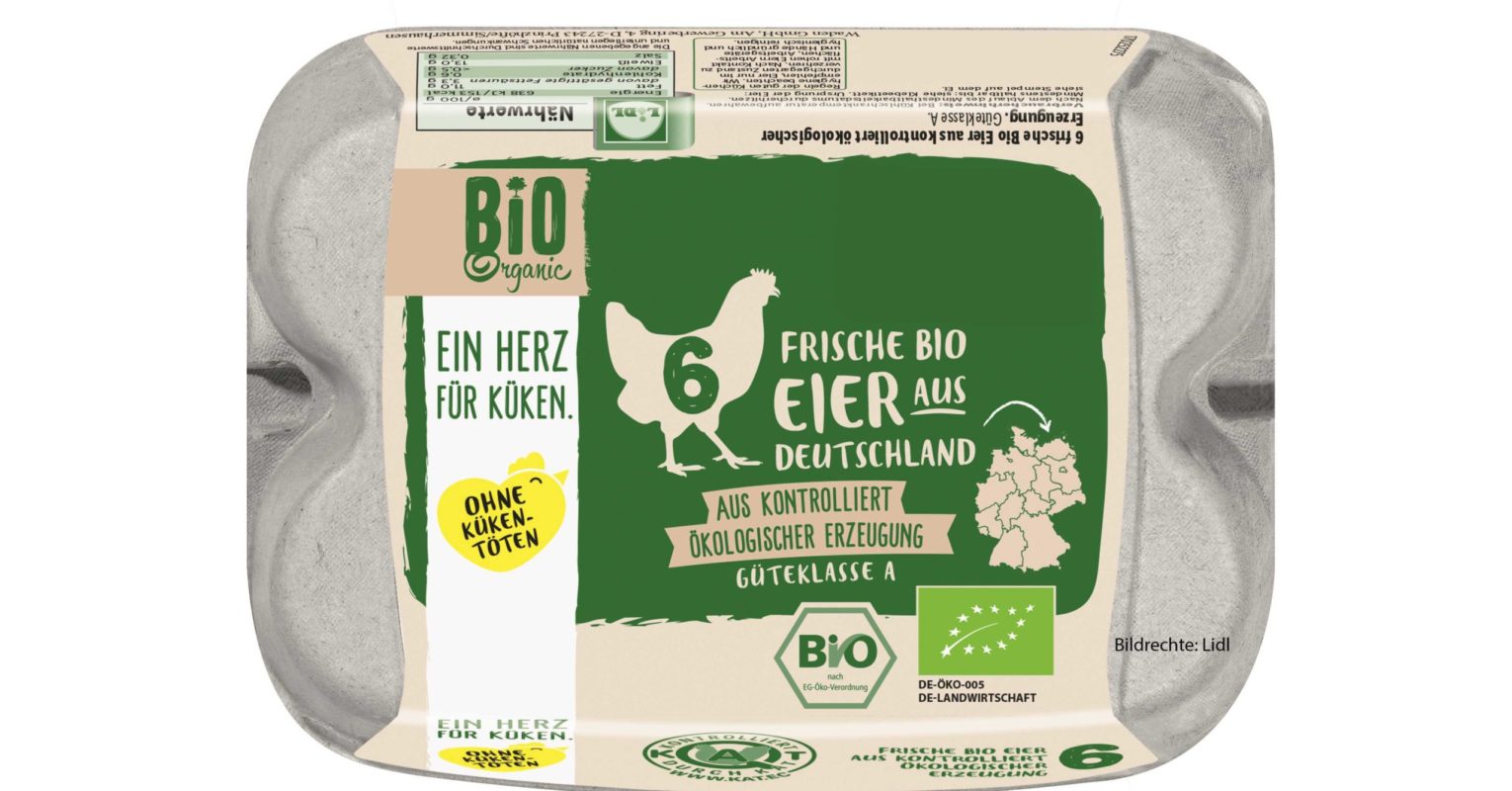 Deutsche „Kükentöten-freie“ Bio-Eier ab sofort in allen Lidl-Filialen
