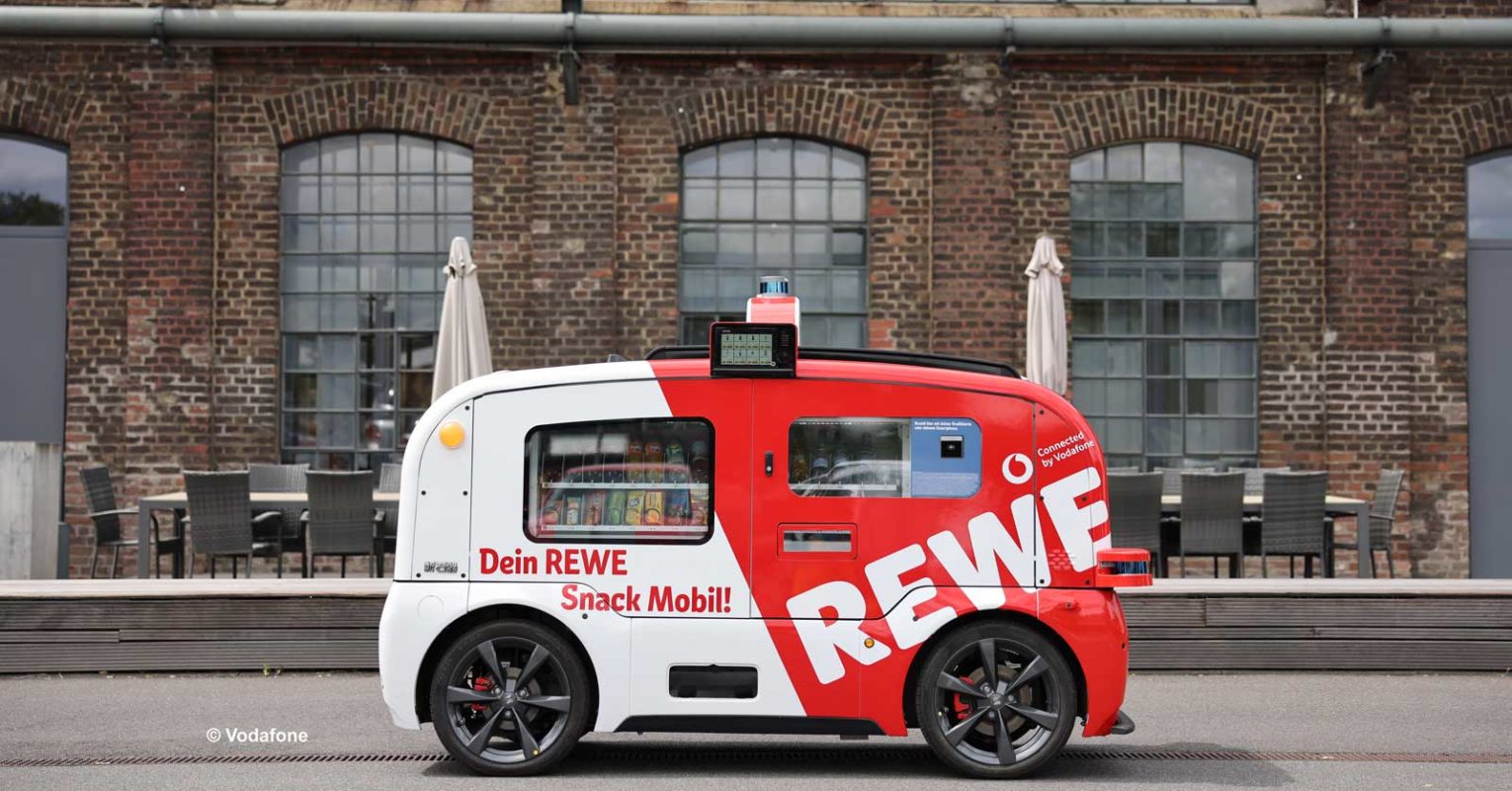 Rewe und Vodafone testen autonomen mobilen Kiosk