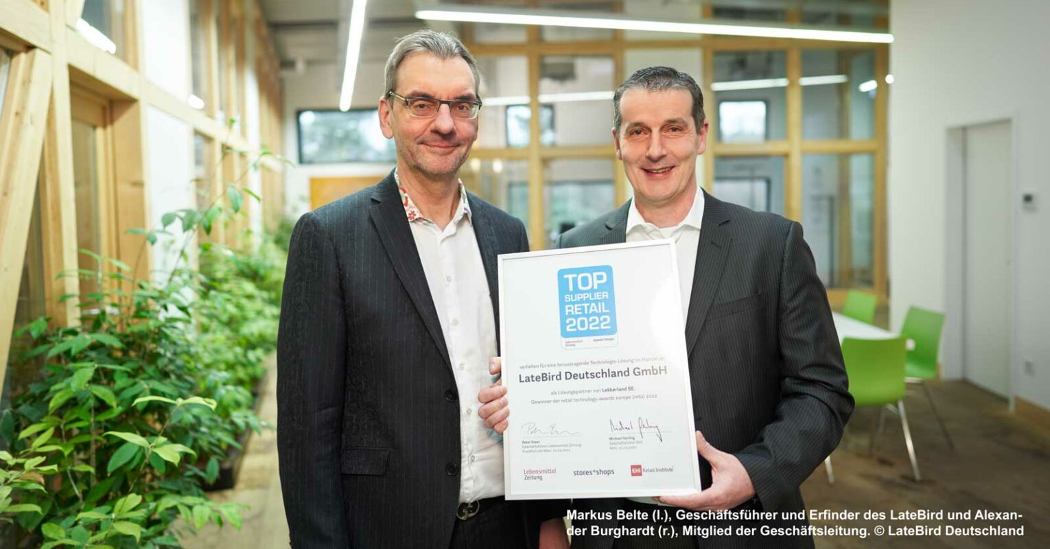LateBird erhält Auszeichnung „Top Supplier Retail 2022”